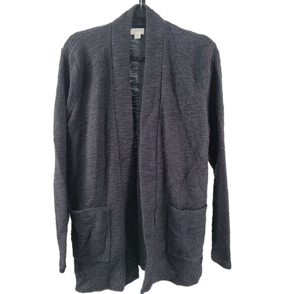 J Crew Cardigan Womens Medium Gray Sweater Oversized Pockets Cocoon Shawl - Picture 2 of 6